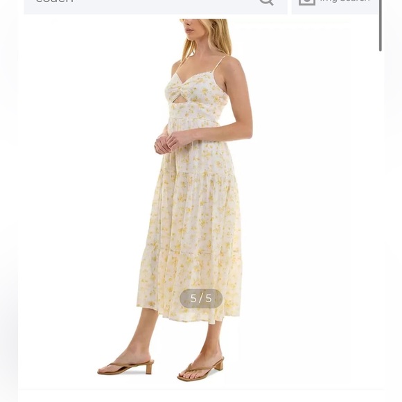 Trixxi Dresses & Skirts - Trixxi White and Yellow Floral Midi Dress